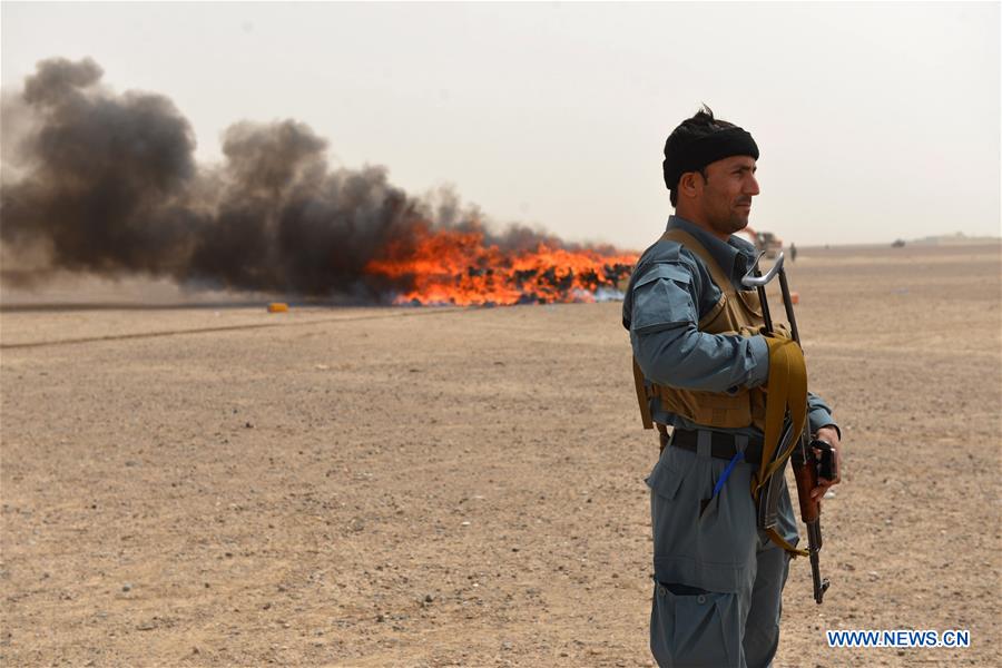 AFGHANISTAN-KANDAHAR-BURNING SEIZED DRUG