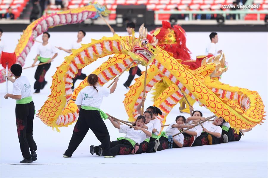 (SP)CHINA-WUHAN-7TH MILITARY WORLD GAMES-OPENING CEREMONY-WARMING-UP