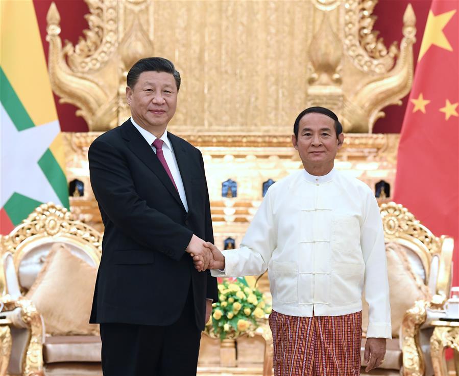 MYANMAR-NAY PYI TAW-CHINA-XI JINPING-PRESIDENT-TALKS  