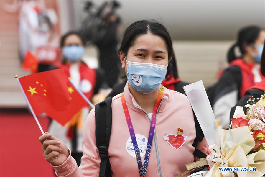 CHINA-GUANGXI-COVID-19-MEDICS-RETURN HOME-ARRIVAL (CN)