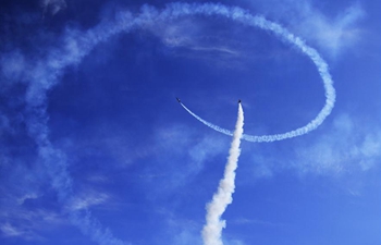 Model aircrafts with turbojet engines compete in air in China's Shandong