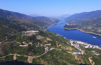 Aerial view of village roads in SW China's Chongqing